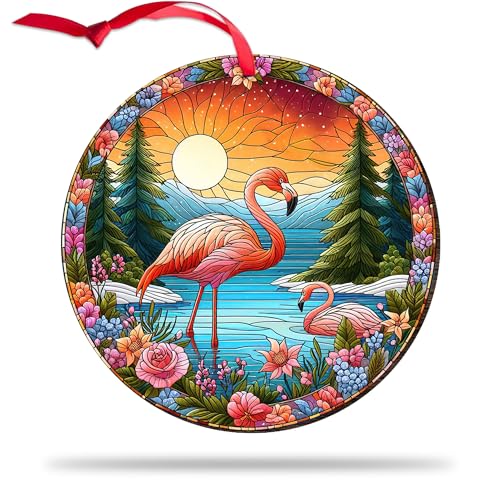 CEZII Adornos de Navidad de flamenco rosa 2024, regalos de flamenco para mujeres, hombres, parejas, niños, profesores, regalos de recuerdo de flamenco para los amantes de los pájaros de flamenco,
