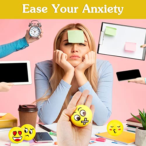 ENCOUN 30Stück Stressball, Antistressball für Kinder, Anti Stress Spielzeug Bälle, Mini Gesicht Squeeze Ball, Stressabbau Bälle, Handtrainer Ball Knautschball für Kindergeburtstag Mitbringsel