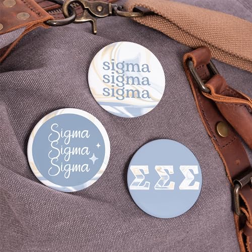 Desert Cactus Sigma Sigma Sigma Buttons Pin Back Badge Sorority 3 Pieces of Variety 2.25-inch Tri-Sigma - Marble Pack