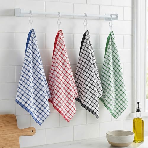 Premium Dish Towels for Kitchen, 8 Pack, 16x26 - 100% Cotton Kitchen Towels with Hanging Loop, Ultra Absorbent and Thick 410 GSM, Multicolor by White Classic - Image 8
