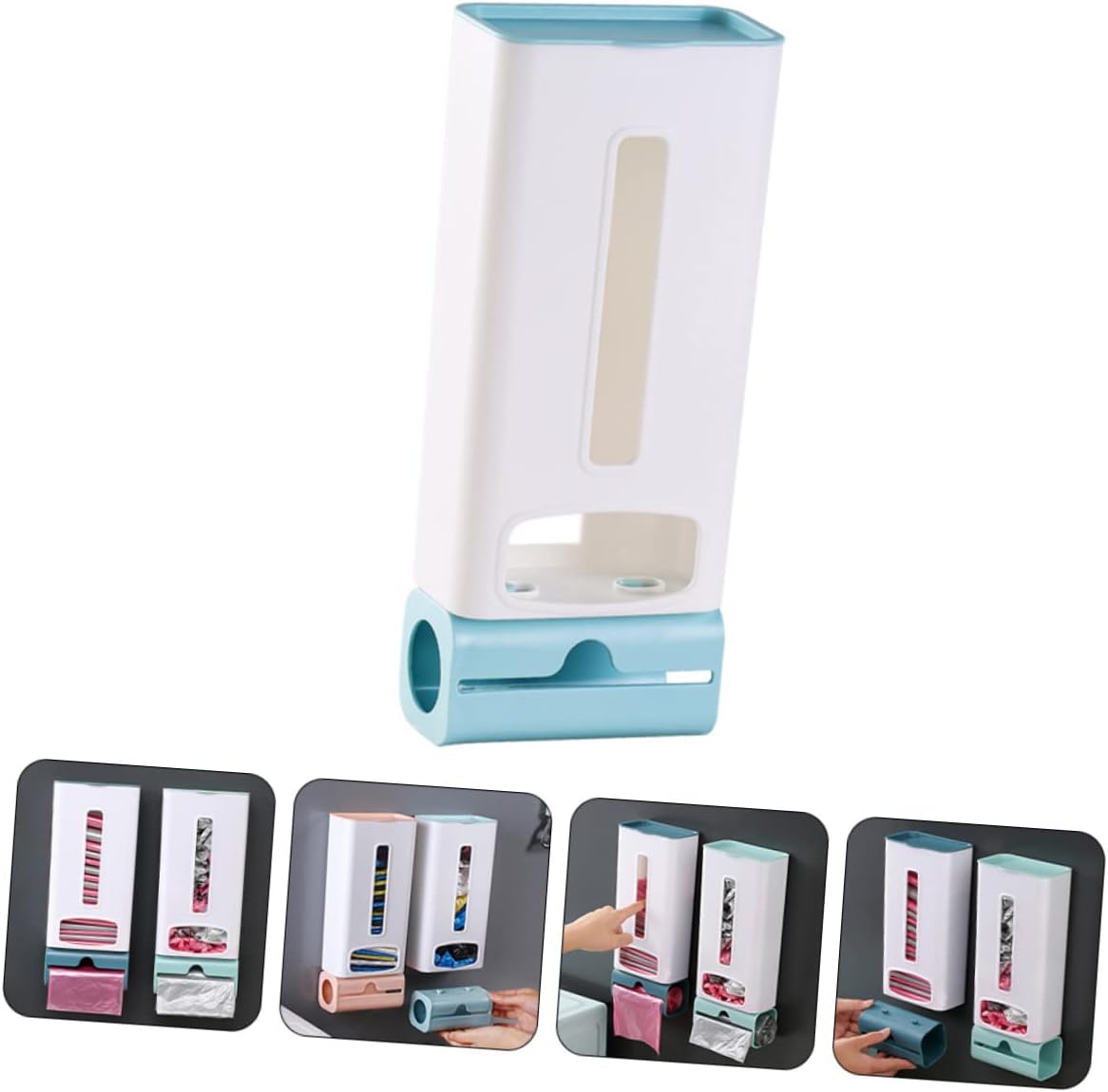 PRETYZOOM Professional Wall-mounted Grocery Bag Dispenser Space-saving Plastic Trash Bag Holder for Home No Punching Required Easy Installation image 2