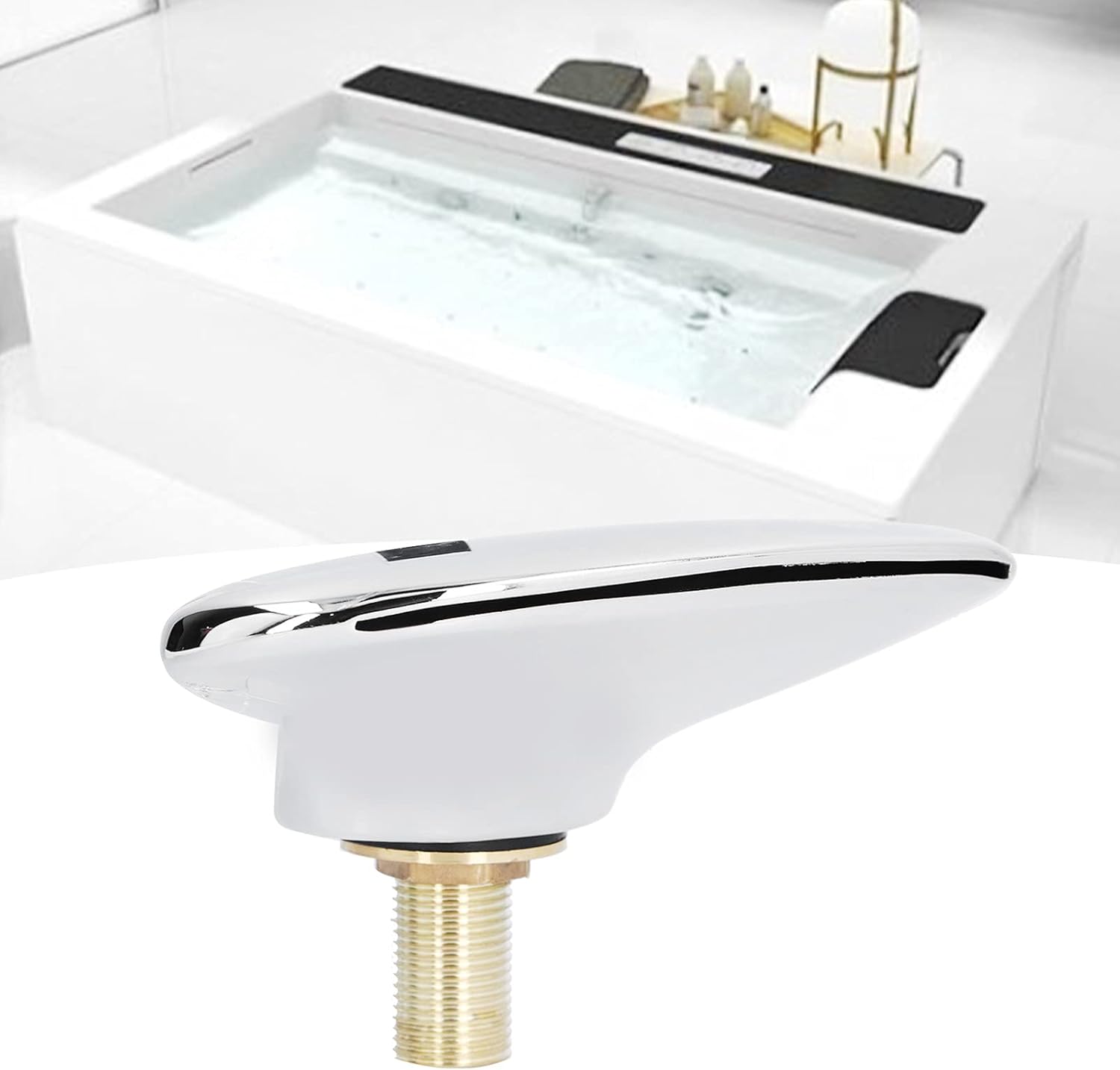 Bathroom Sink Faucet, Waterfall Spout Faucet for Bathroom Sink, G1/2 Male Thread Outlet Spout Shower Nozzle for SPa Shower Room Bathtub Accessories
