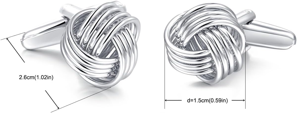 HONEY BEAR Twist Knot Cufflinks for Mens Shirt Wedding Business Gift