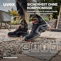 Uvex 1 Extended Support Arbeitsschuhe 85162 - Sicherheitsschuhe S3 SRC ESD - Gelochter Arbeitsschuh für Damen & Herren - Sicherheitsschuh mit Kunststoffkappe für Frauen, Schwarz Rot, 46 EU – Ansicht 4
