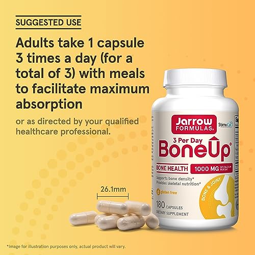 Jarrow BoneUp Three Per Day, Vitamin D3 and Calcium, 180 Capsules - image 7