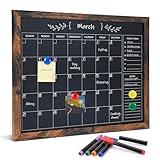 Marribol Chalkboard Calendar for Wall,13" x 17",Small Rustic Framed Magnetic Chalkboard for Home Kitchen Office School