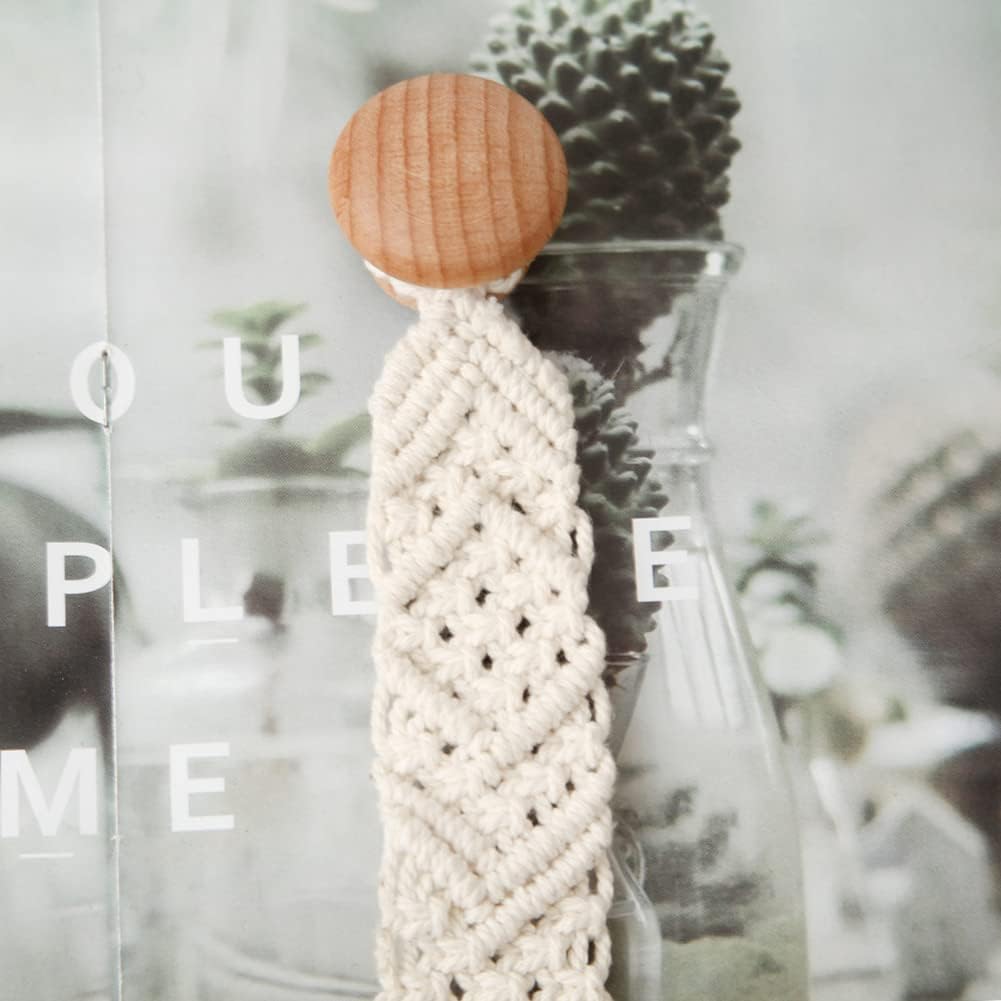 2 Pack Bohemian Style Rope Knobs Door Handle Rope Knot Cabinet Drawer Cupboard Furniture Door Wooden Pulls Handles Drawer Pulls for Kitchen Cabinet Wardrobe Cupboard (A)