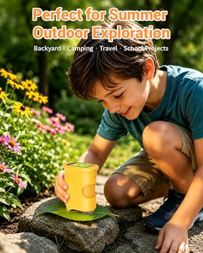 1000X Digital Handheld Microscope for Kids with 2.0" IPS Screen, Outdoor Toys Portable STEM Science Lab Gifts, Rechargeable Pocket Microscope Educational Toy for Boys & Girls Age 4-6 8-12, Orange - 3