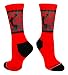 MadSportsStuff Basketball Socks with Player on Camo Athletic Crew Socks (Red/Black, Medium)