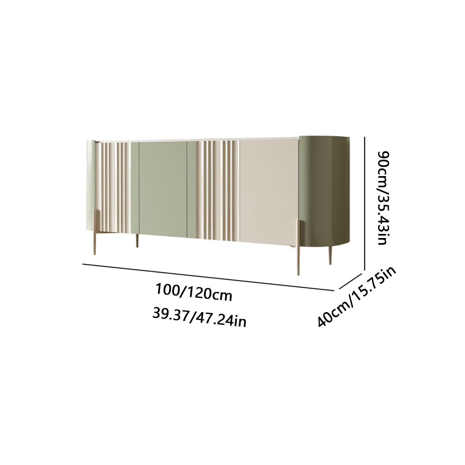 Nowoczesna szafka na buty wejściowe, kredens w stylu kremowym, dekoracyjna szafka, szafka do jadalni, szafka do przechowywania (rozmiar : 100 x 40 x 90 cm)