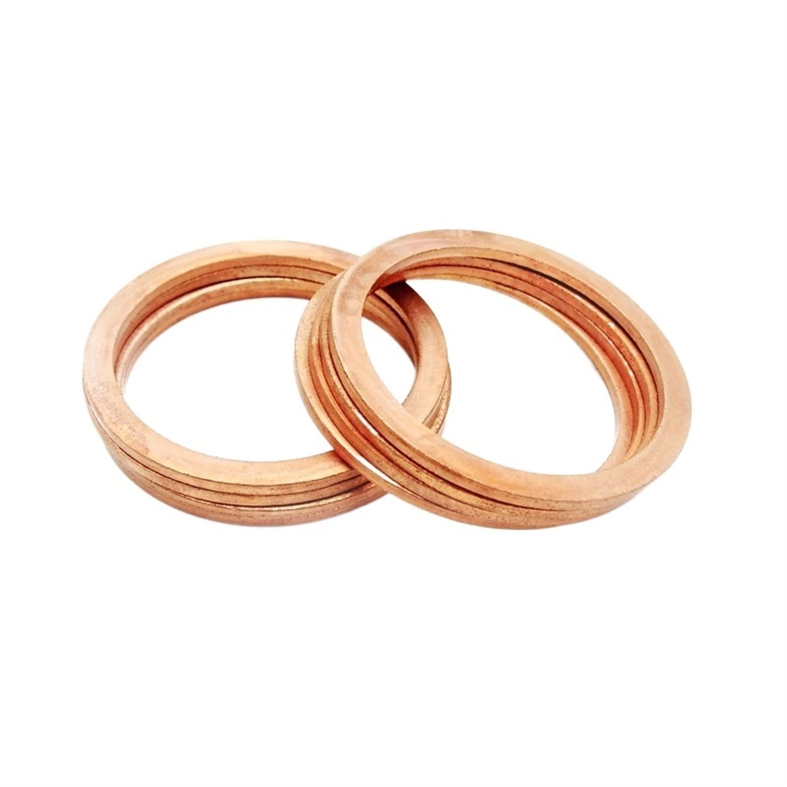 Rondelle, rondelle piatte Penny in metallo, M26 Guarnizione di tenuta Diametro interno Anello di tenuta Lamiera sottile T3 Rondella in rame rosso(10pcs,26x31x2)