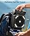 lynker Camping Fan Solar Powered with LED Lantern & Power Bank, Portable Rechargeable Battery Operated, 4 Speeds, 35dB Ultra-Quiet, 8H Timer, Foldable Fan for Tent, RV, Emergency, Hiking (Black)