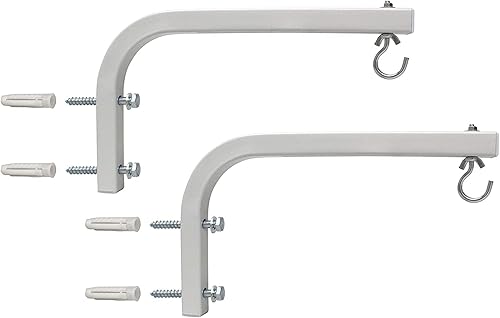 Akia Screens AK-ZLB10W - Kit de montaje universal para colgar en la pared 10 pulgadas de extensión ajustable con gancho para pantalla de proyector