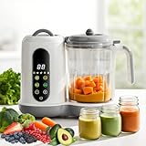 SH-RuiDu 4 in 1 Automatic Baby Food Maker, 450W Multifunctional Homemade Food Processor with Steamer, Puree Blender, 4 Preset Menus, Touch Screen Control, 50-400ml Capacity for Healthy Baby Meals
