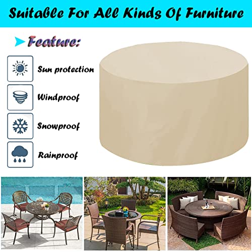 Housse table ronde jardin imperméable contre déchirures et pluie