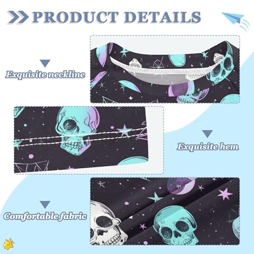 Cute Skulls Stars Kids Bathing Suit Sun Protection Activewear Swimwear Beach Tops 3T3
