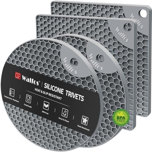 Walfos Silicone Trivet Mats - 4 Heat Resistan...