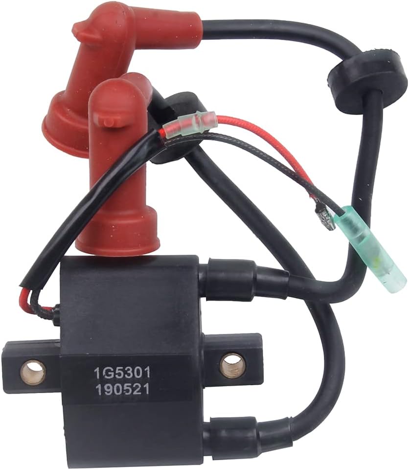 New Boat Ignition Coil Compatible With Yamaha Outboard 6HP 8HP 9.9HP 15HP 20HP 25HP Replaces 6B4-85570-00,680-85570-00,680-85570-02