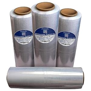 International Plastics Co. 18″ Stretch Film/Wrap 1500 feet 80 Gauge, 4 Pack
