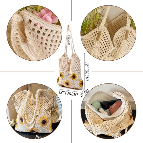 Image of Hand-woven Soft Large Straw Shoulder Bag Retro Boho Tote Bags Summer Beach Bag Rattan Handbag