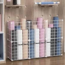Yoga Mat Storage Basket, Yoga Mat Storage Racks Home Gym Storage Rack for Foam Roller and Yoga Mar, Workout Equipment Organizer,White