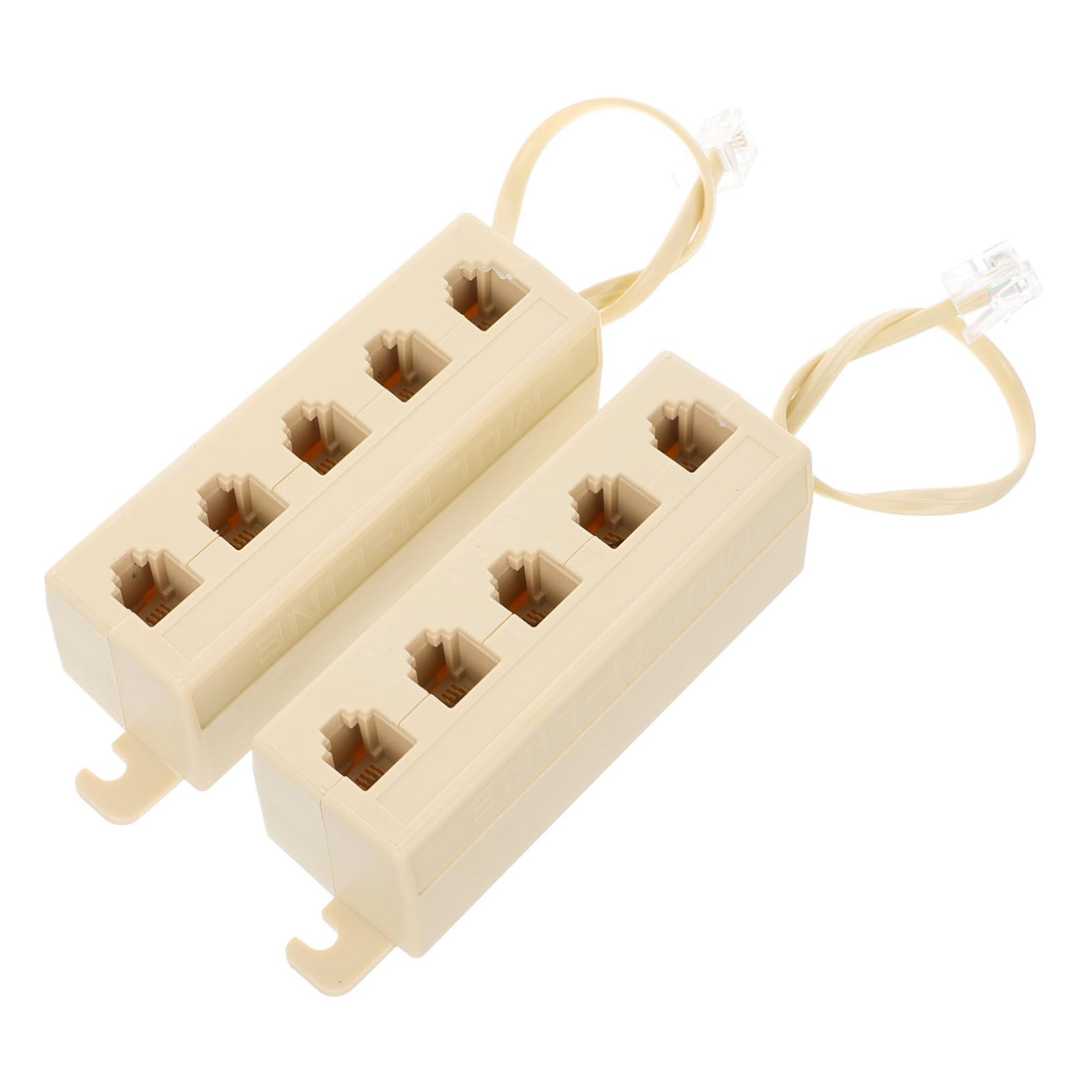 balacoo 2-Pack 5-Way Phone Splitter Adapter 6p4c Landline Splitter Telephone Accessory for Multiple Devices