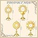 Bucherry 24 Pcs Mini Monstrance Catholic Gifts Bulk Easter Metal First Communion Table Decorations Religious Baptism Centerpieces for Tables Gold Cross Chalice Figurines for Sunday School Home Decor