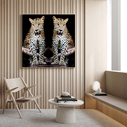 Tableau léopard moderne déco salon et chambre grand format