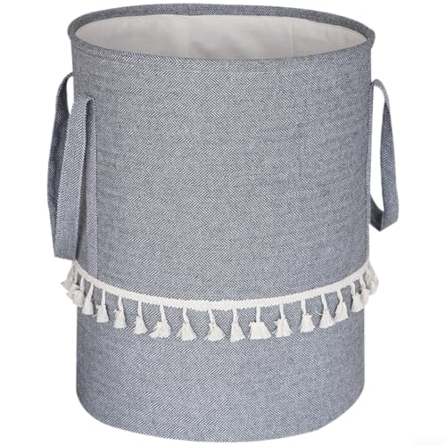 Image of for jute Laundry Basket with Reinforced Handles, Large Cotton Linen