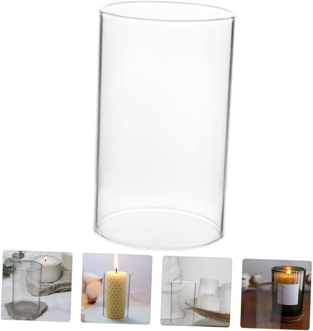 GARVALON Hurricane Candle Cover Glass Tube for Votive Candle Windproof Home Decorative