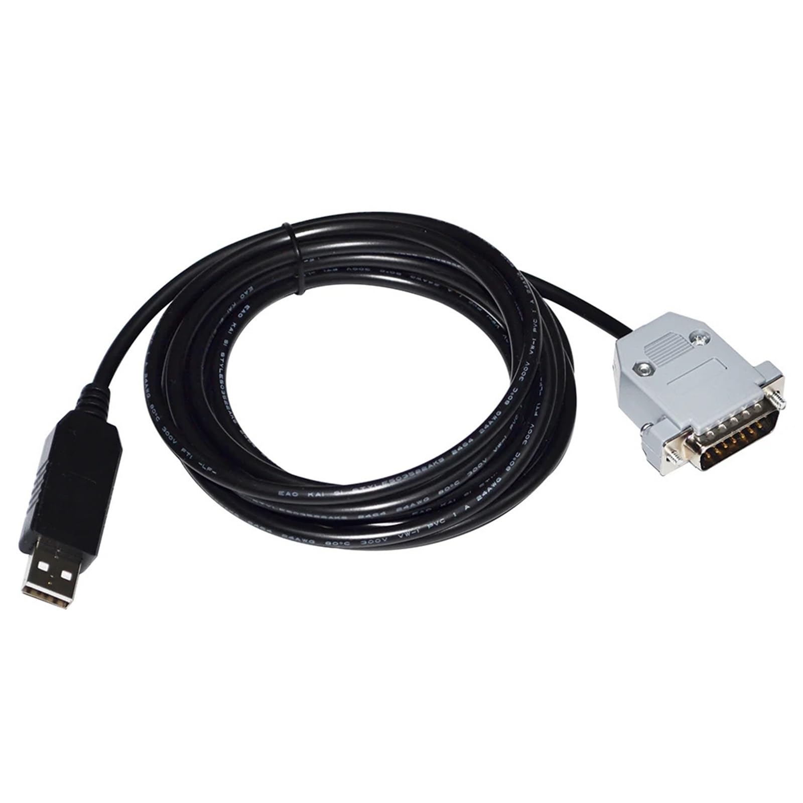 Adaptateur USB vers D-SUB 15 Broches DB15 mâle FT232RL, câble de Communication série RS232 for manomètre et vacuomètre MKS PDR2000 vers PC(3 Metre)