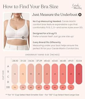 Carole Martin Full-Freedom Comfort Bra Wireless Front Closure Style 7218 - White 36