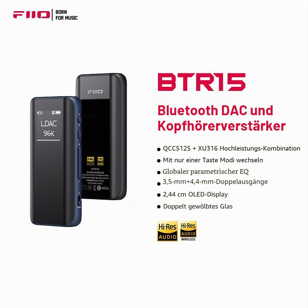 FiiO BTR15 Amplificador/DAC Tipo Dongle Con 340mW de Potencia