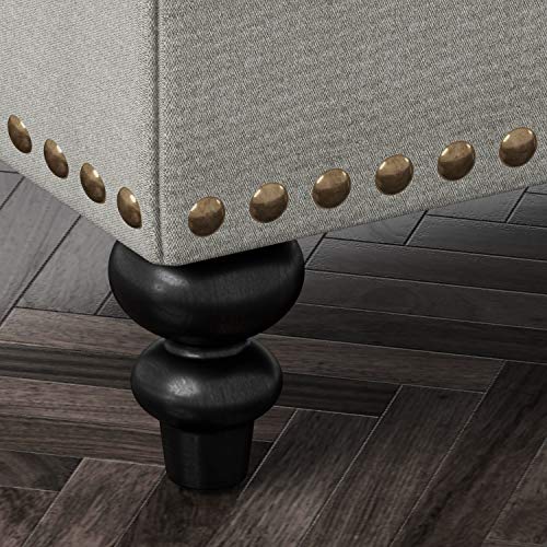 Huimo Button-Tufted Ottoman With Storage In Upholstered Fabrics, Large Storage Bench For Bedroom, Living Room, Entryway, Storage Ottoman Bench With Safety Hinge Hold Up To 300Lbs (Grey-Rivets) #TOP4