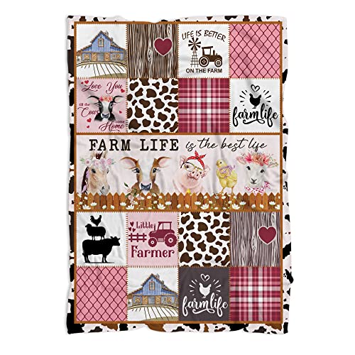 Image of MUCHNEE Blankets for Girls, Farm Blanket 40x30in