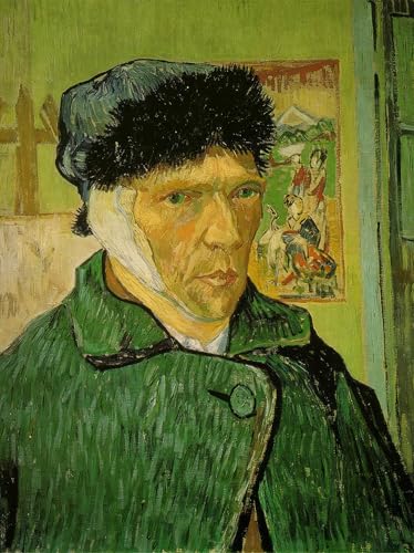 AveJoys 1000 piezas de autorretrato con oreja vendada de Vincent van Gogh rompecabezas de 27.56 x 19.69 pulgadas para adultos y niños a partir de 8 años