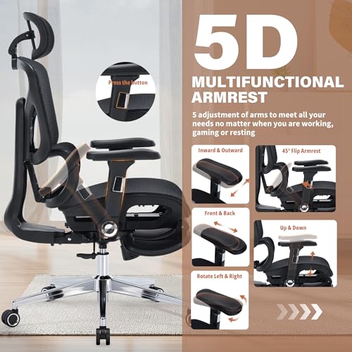 Image of High Back Mesh Ergonomic Office Chair, Heavy Duty Computer Desk Chair