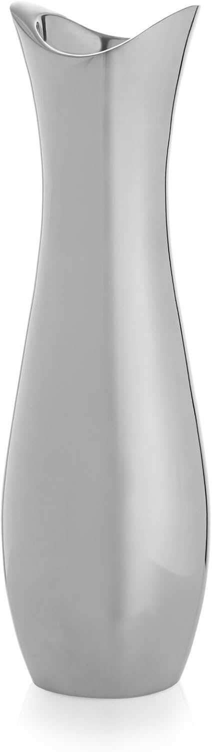 nambe Stryker Flower Vase | 9-Inch | Vases for Centerpiece Table Home Indoor Desk Décor | Mid Century Modern Style Vase for Wedding Housewarming Gift | Made of Metal Alloy