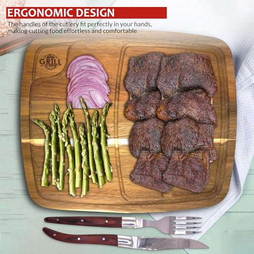 Set de 2 Tablas Rectangulares para Steak en Madera de Acacia miniatura 3