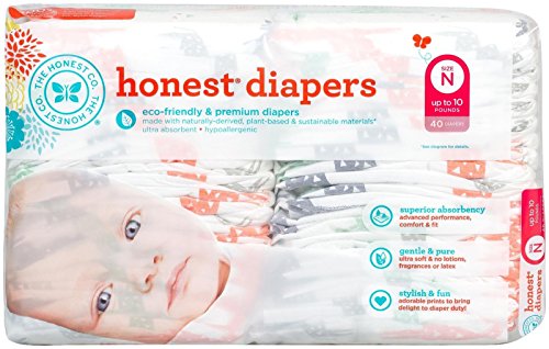 Image of The Honest Company Disposable Diapers for Newborn, Giraffe, 40 Count