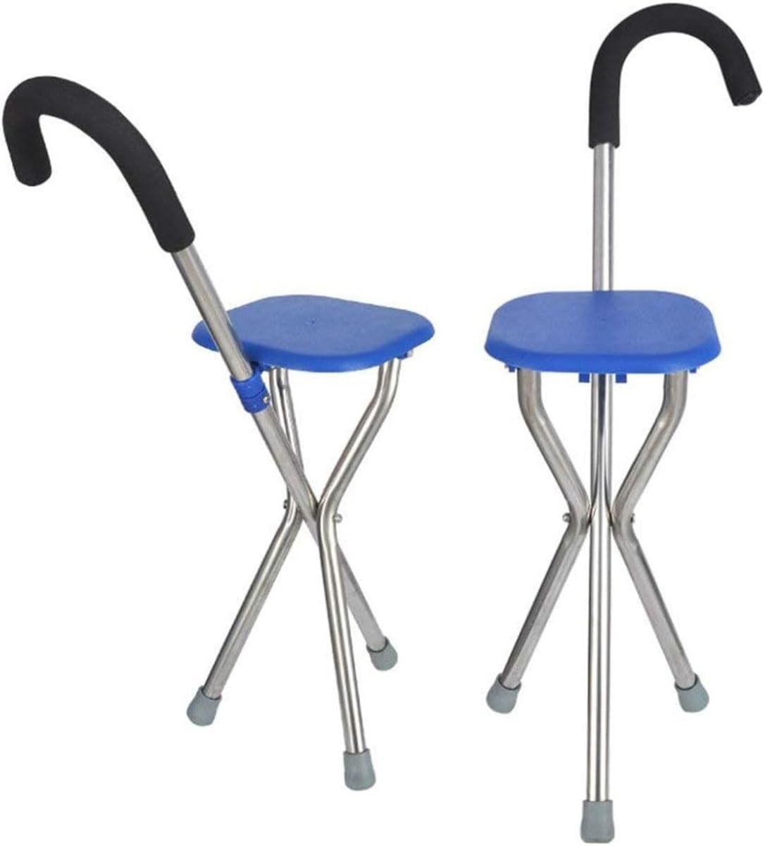 Bastón para Trípode con Asiento Bastón con Silla para Caminar Plegable Bastón Ortopédico Taburete Mango Ergonómico para Personas De Mediana Edad Y Ancianos para Caminar