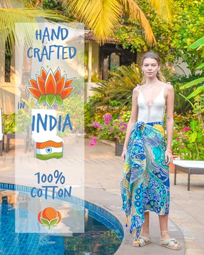 Long Sarong for Women Smooth and Silky Cotton Beach Pareo Bikini Swimsuit Cover Up Tapestry Wall Hanging - Wrap Skirt2