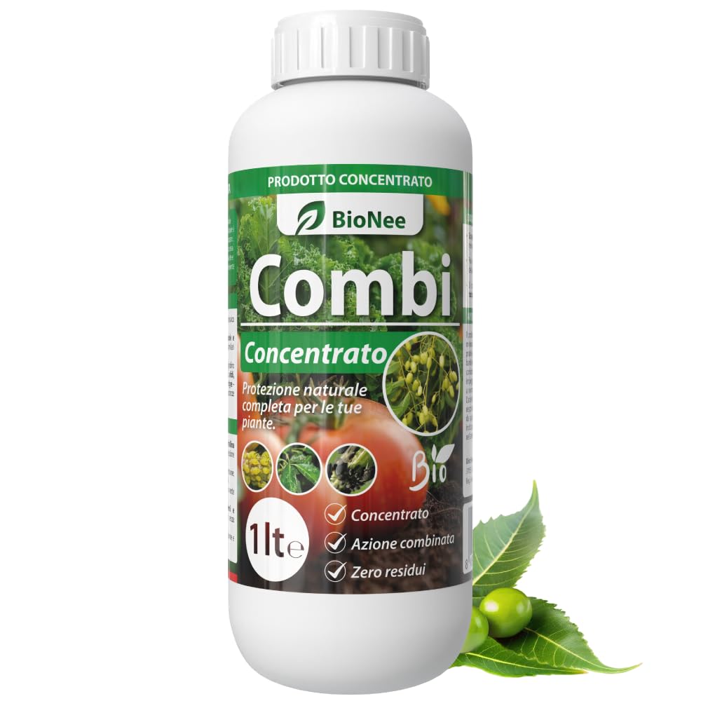 Combi Concentrato BioNee – Trattamento Naturale per Piante con Olio di Neem + Sapone Molle | Contra Afidi, Cocciniglie, Acari, Parassiti | Idrosolubile da Diluire