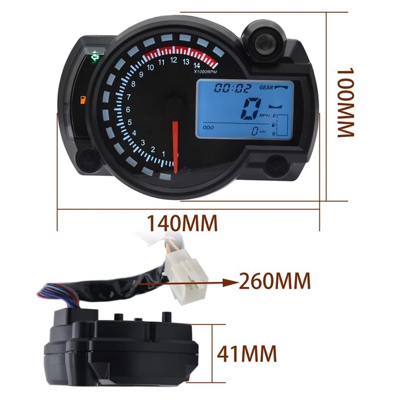 Contachilometri Contachilometri Digitale Universale Regolabile Da 7 Colori Per Moto Contachilometri Da 0 A 299 Km/h Cruscotto Per Moto(With sensor)