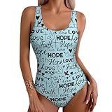 SDERDZSE Faith Hope Love Christian Women's Swimsuits Bathing Suit One Piece Swim Suits for Women 2024 XL