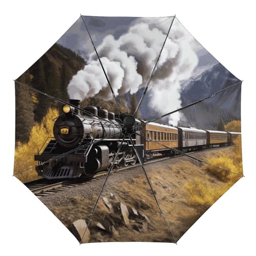 Parapluie pliant train locomotive à vapeur pour trajets quotidiens sous la pluie