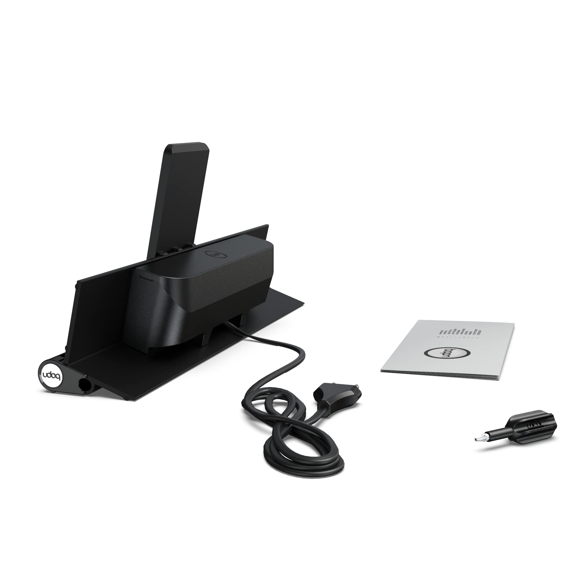 Stazione di ricarica universale per smartphone, tablet e AirPods, udoq 400, in alluminio, con alimentazione rapida e adattatore wireless (nero)