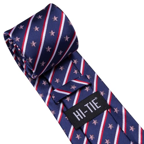 Image of Hi-Tie Men's Tie Sets Silk Paisley Striped Necktie Pocket Square Cuff-links Sets Wedding Business Holiday
