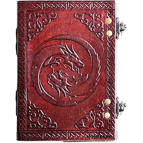 Montexoo Double Dragon Leather Journal Diary Notebook Cover