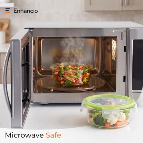 Image of Borosilicate Glass Containers with Air-Vent Lids, Round | 400 ml, Set of 3 | Airtight & Leakproof | Microwave, Freezer & Dishwasher Safe for Kitchen, Fridge and Lunch